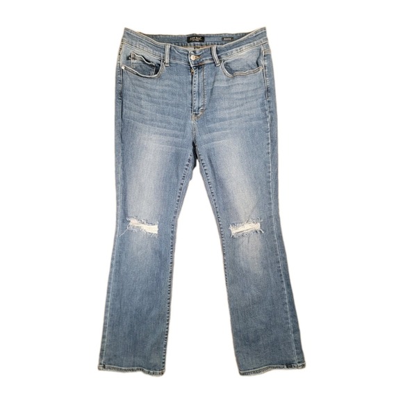 Judy Blue Denim - Judy Blue Jeans Women 18W High Rise Bootcut Distressed Stretch Denim Medium Wash